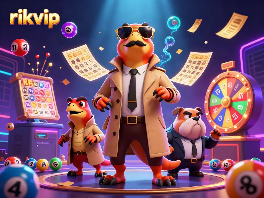 Engage in thrilling gaming at rikvip with charming cartoon raptors entering a VIP casino lounge.