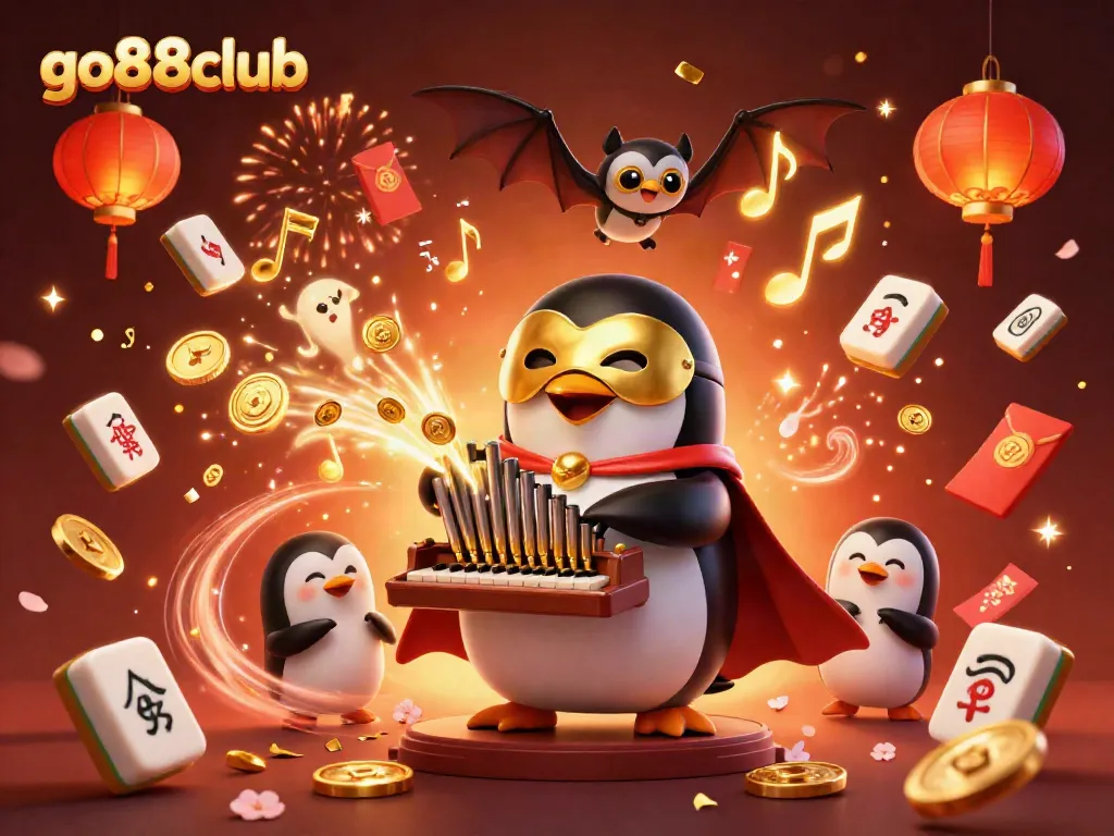 Join the excitement at go88club with a vibrant casino scene featuring the mascot character and festive elements.