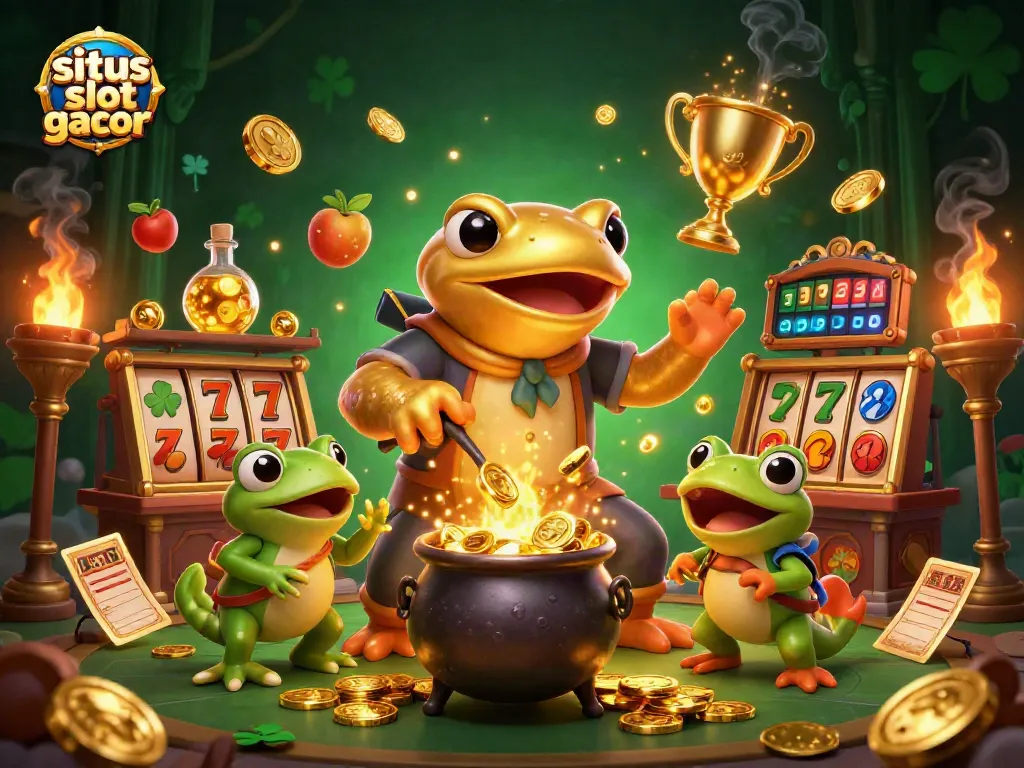 Experience thrill and excitement at situs slot gacor with a magical 3D gaming scene featuring vibrant elements.