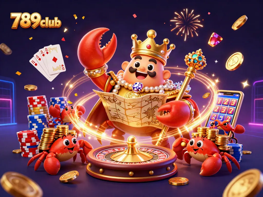 Experience dynamic gaming with 789club's extravagant 3D illustration showcasing thrilling casino elements.