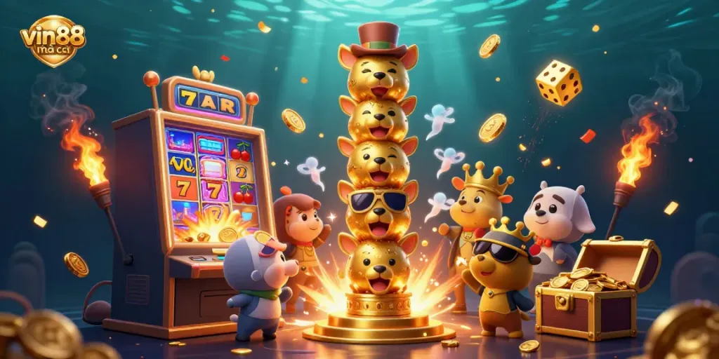 Engage with the colorful and dynamic world of vin88 nhà cái featuring a vibrant casino scene bursting with excitement and rewards.