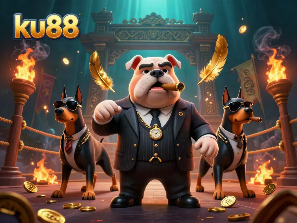 Experience thrilling gambling action with ku88 as a mafia bulldog and his Doberman bodyguards dominate the scene.