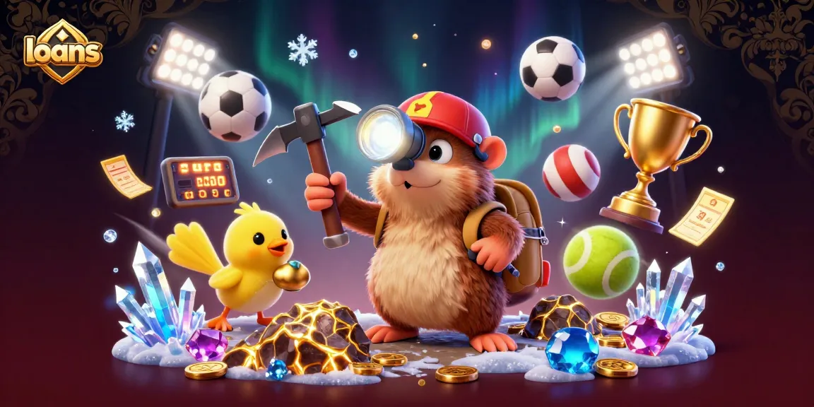 Betting on loans with a charming treasure hunter mole in a vibrant casino atmosphere