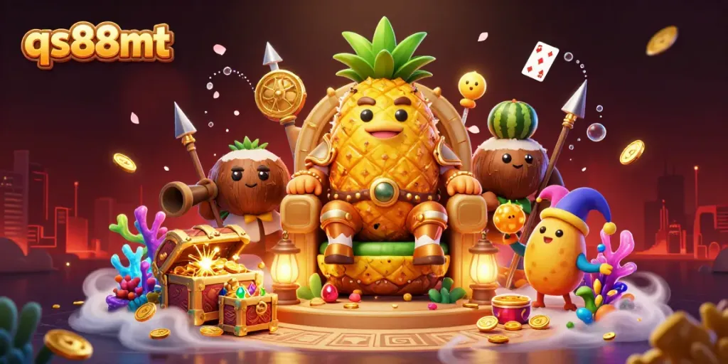Experience the excitement of qs88mt with vibrant casino-themed characters and magical underwater treasures in this dynamic scene.