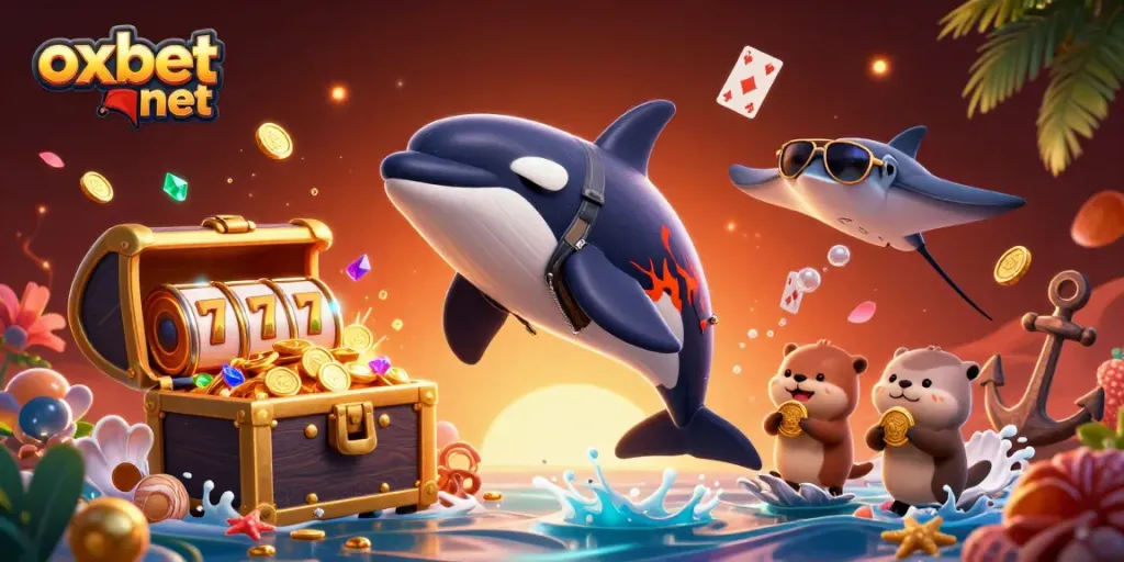 Engage with vibrant gaming excitement at oxbet net featuring underwater treasures and casino elements.
