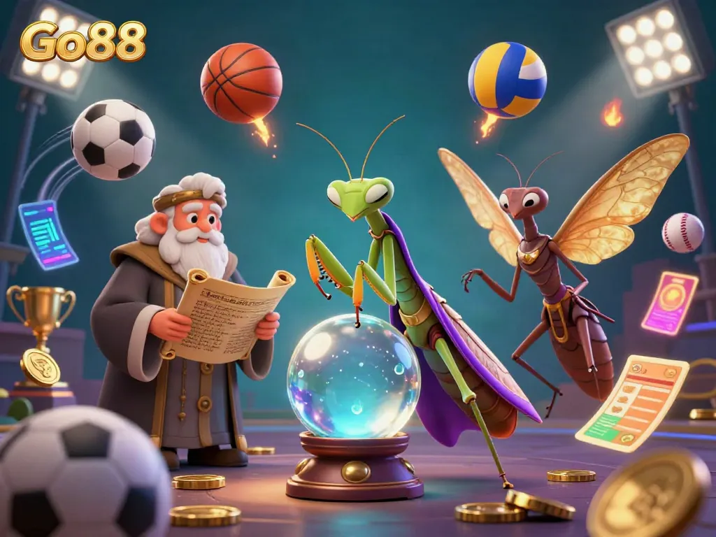Engage with Go88's vibrant gaming scene, featuring dynamic sports elements and mystical characters.