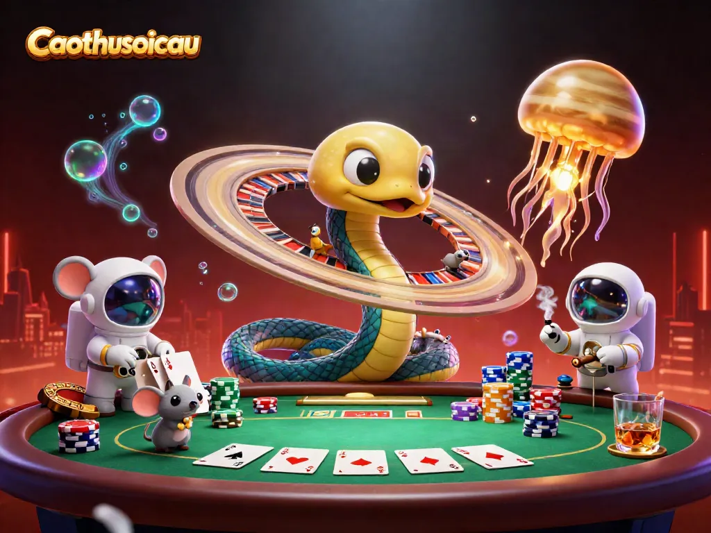Experience caothusoicau thrills as astronaut mice place bets on cosmic roulette.