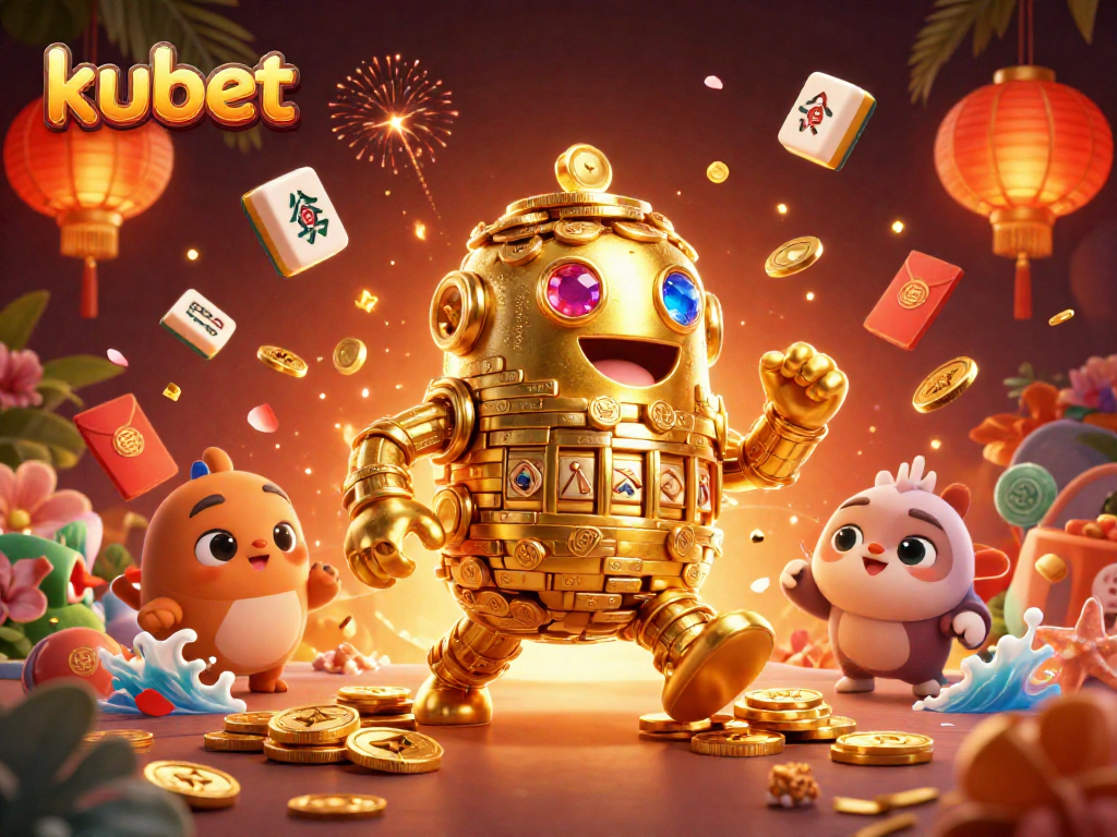Experience thrilling wins with kubet in this dynamic casino illustration overflowing with exciting game elements.