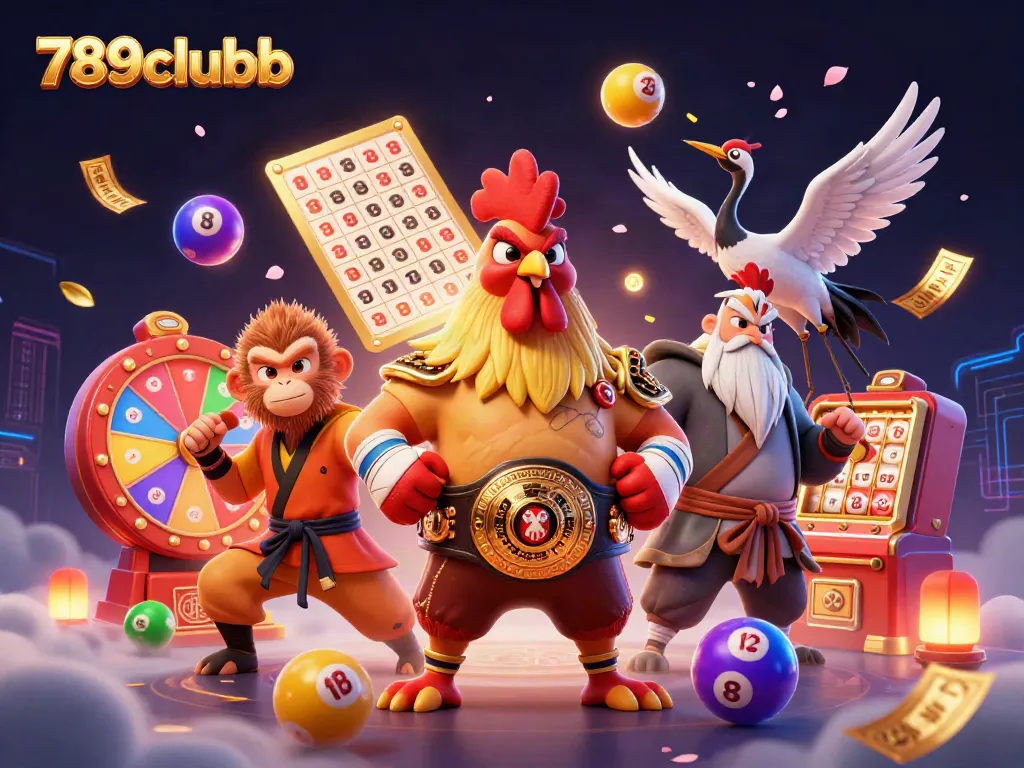 Engage with thrilling games at 789clubb with vivid illustrations showcasing fantasy elements and exciting lottery dynamics.