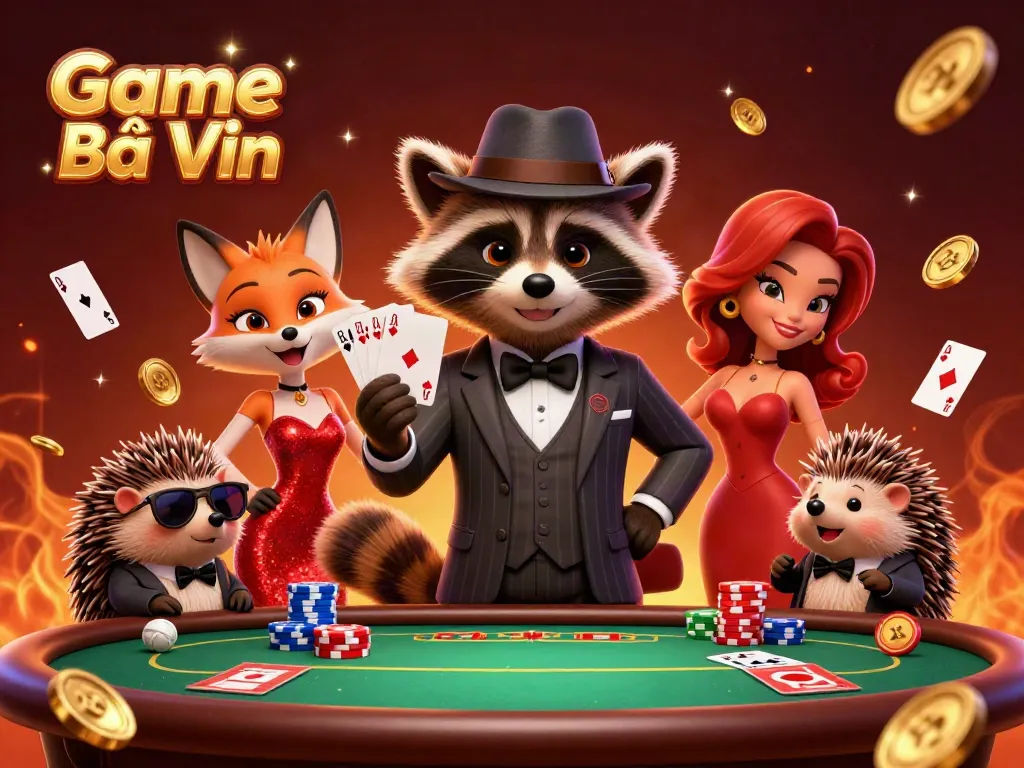 Experience exciting gameplay at Game Bài Vin with charming characters and vibrant casino elements.
