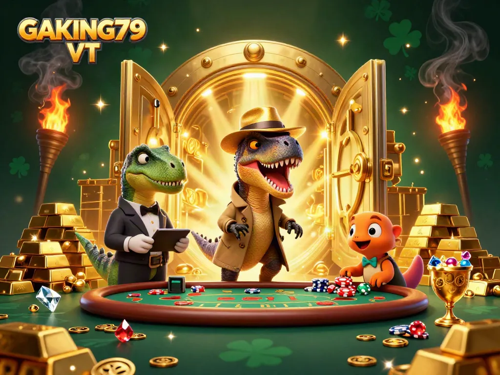 Experience thrilling action with GAKING79 VT as iconic characters engage at a dynamic gambling scene.