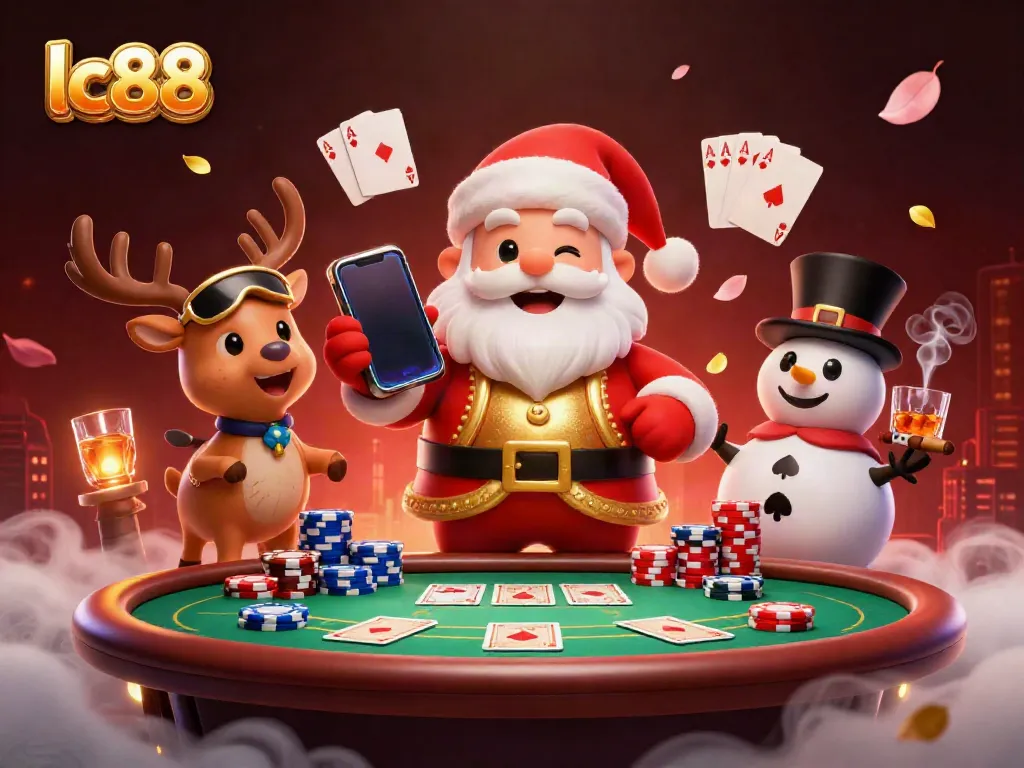 Experience the excitement of lc88 with a festive casino scene featuring characters and vibrant elements.