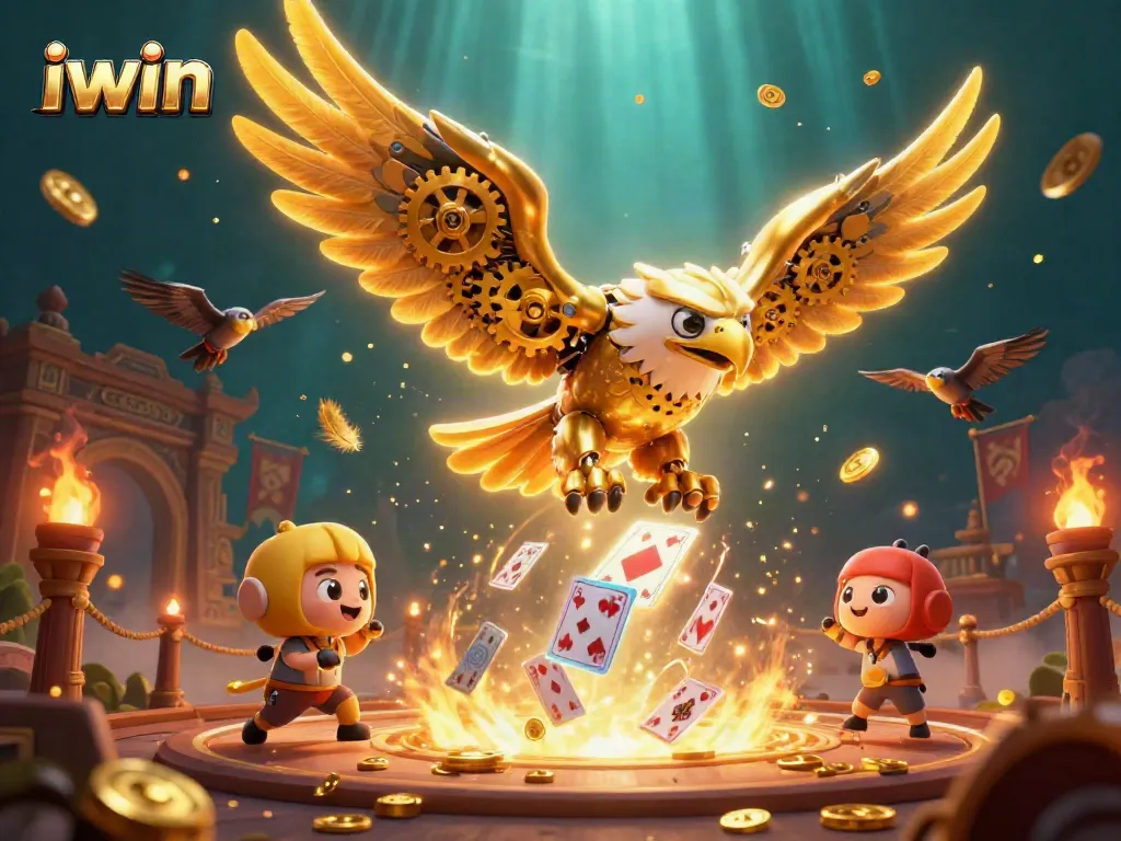 Engage with iwin's thrilling gameplay amidst golden animations and a dynamic 3D setting.
