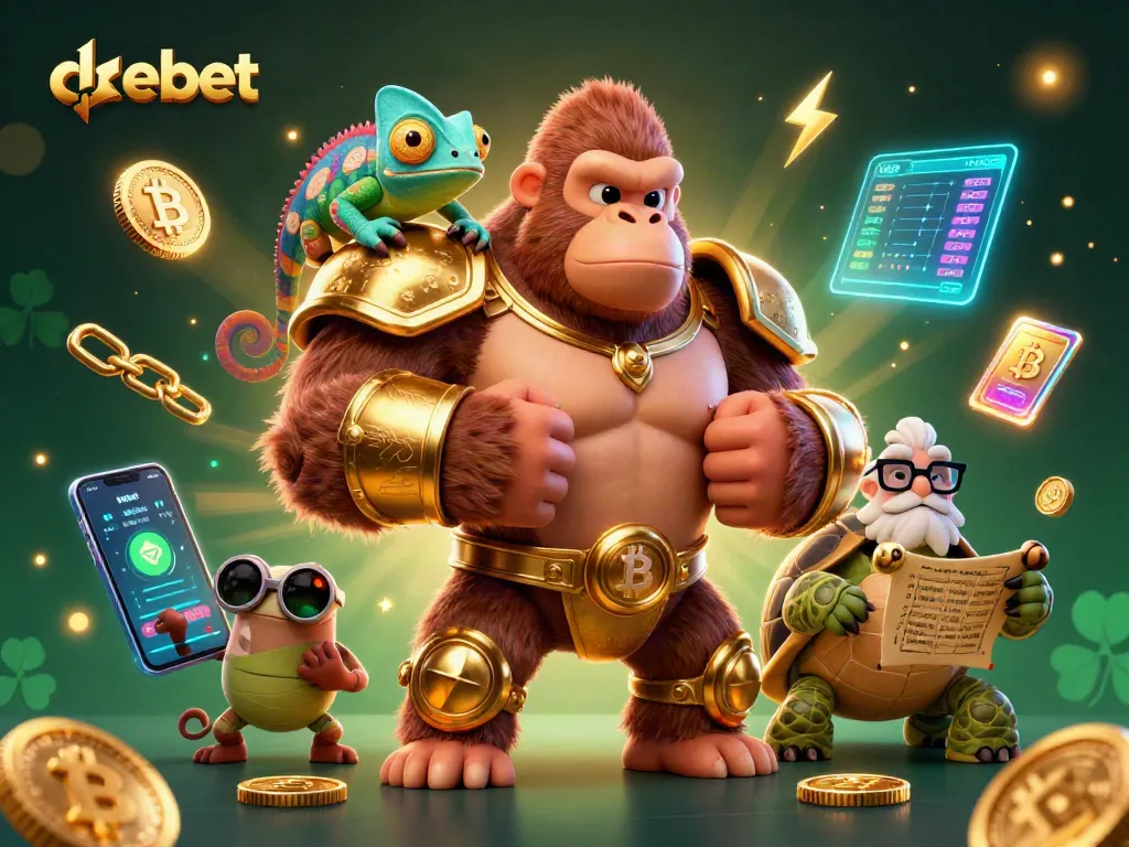 Bet on debet with 3D gorilla king, showing lively casino elements in vibrant colors.