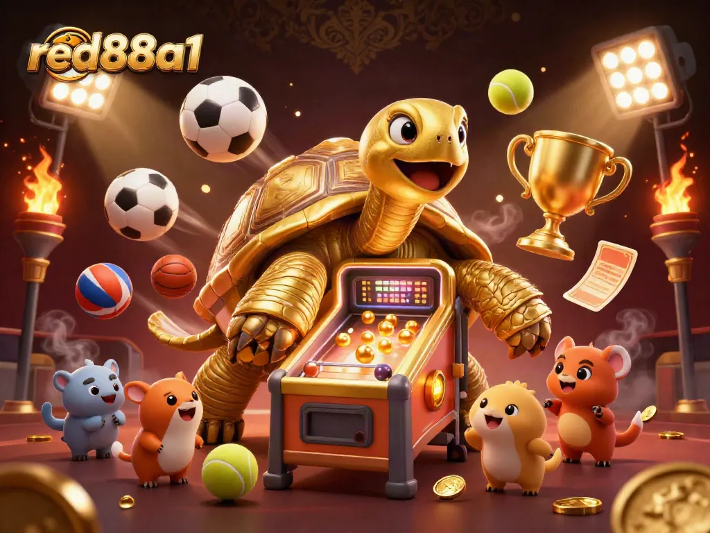 Experience the excitement at red88a1 with a vibrant 3D scene of thrilling casino games and sports!